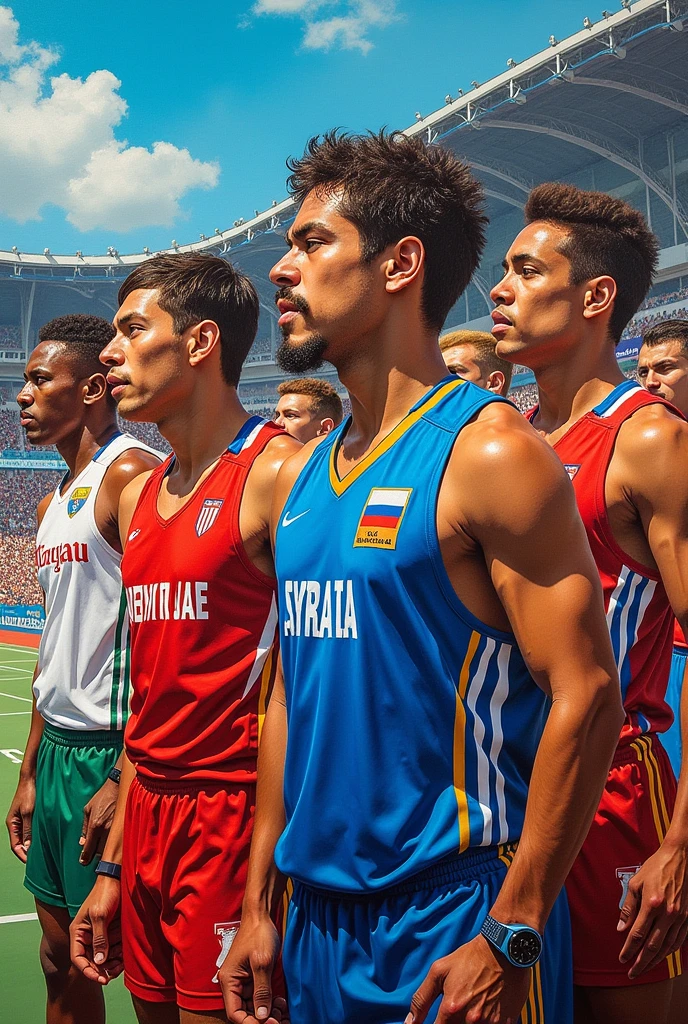 Acrylic painting of Olympic
Representing different continents