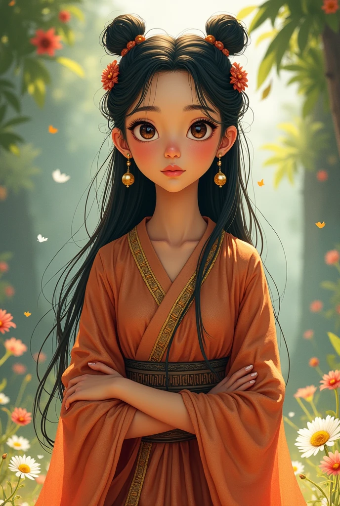 A filipino woman wearing ancient clothes facing front
make it ghibli like
more like adrawing