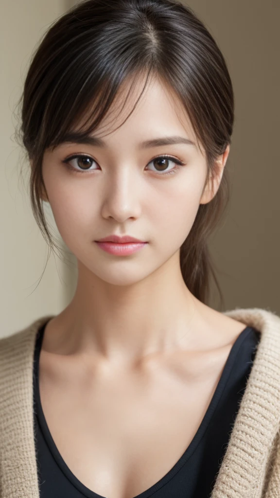 超High resolution, masterpiece, Anatomically correct, Textured skin, Super Detail, Highest quality, High resolution, 8k, bloom, Front light:1.2, Perfect dynamic composition), (24-years-old, 1 person, Cute High School Teacher, Sexy Face, Long face, Distant eyes, Gentle eyelids, Thin eyebrows, Gentle corner of the eye, Hawk-like nose:1.4, It will totally charm you, Eyes that feel erotic, Too cute beauty), break, Absurd, One person'Perspective, ((White dress shirt)), ((Navy Blue Formal Jacket)), (Captivating smile:0.8), (View your viewers), (Long Hair, Inward curls, bangs, Smooth Hair), (Beige hair:1.2), ((Very close relationship:1.4)), Mid-chest, ((Place your hands on the table:1.2, Facing each other across the table:1.2)), ((In the school library)), (Shooting from above:1.2), Keiko Kitagawa