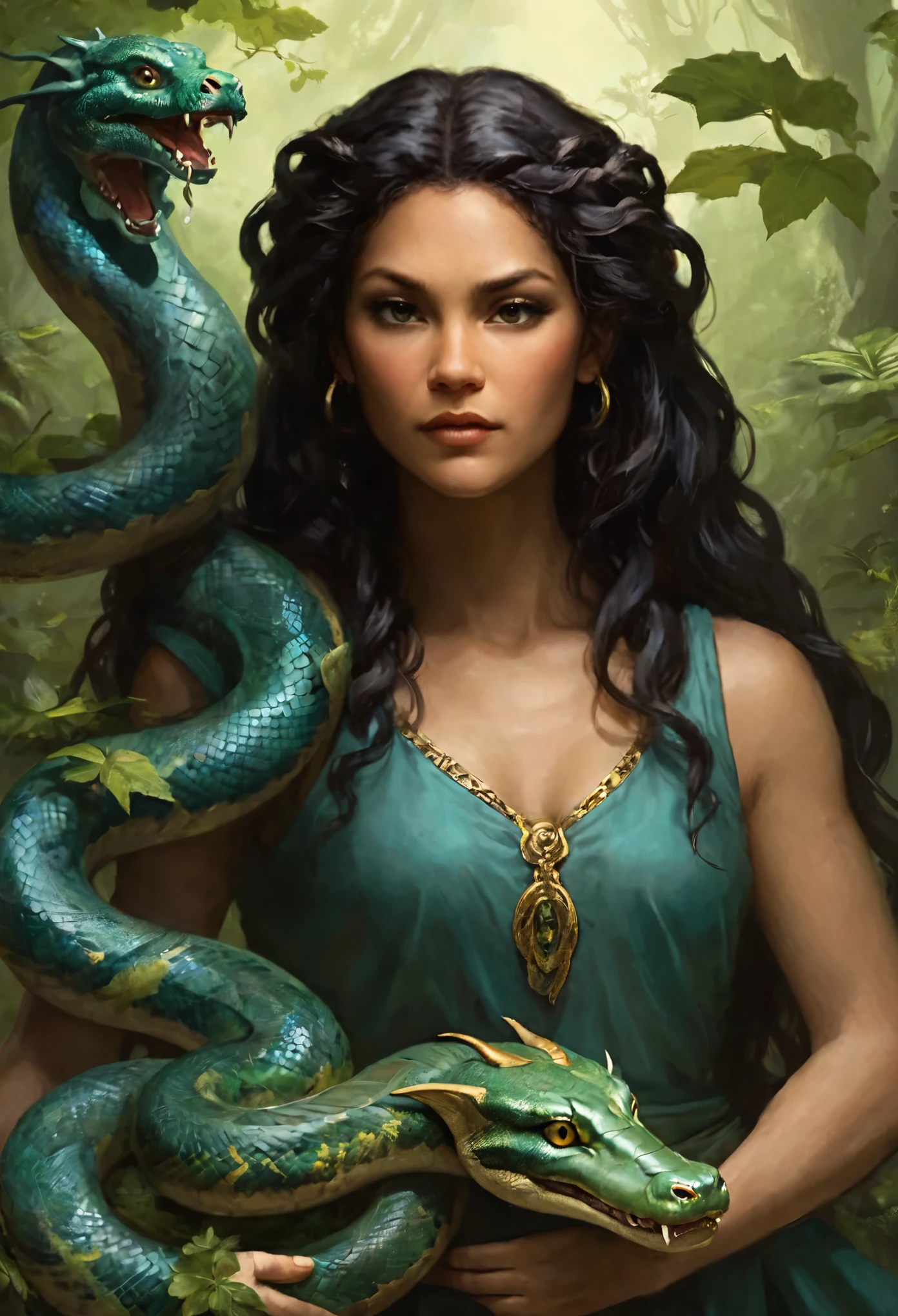 Create a detailed backstory for the Gorgon Serpent, exploring its origins, its relationship with other mythical creatures, and the legends that surround it. Consider how it interacts with humans and what moral lessons its tale might convey.