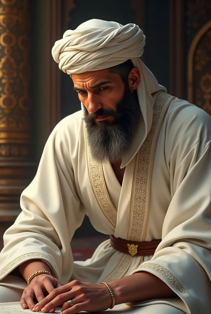 Handsome man wearing imam writing shirt