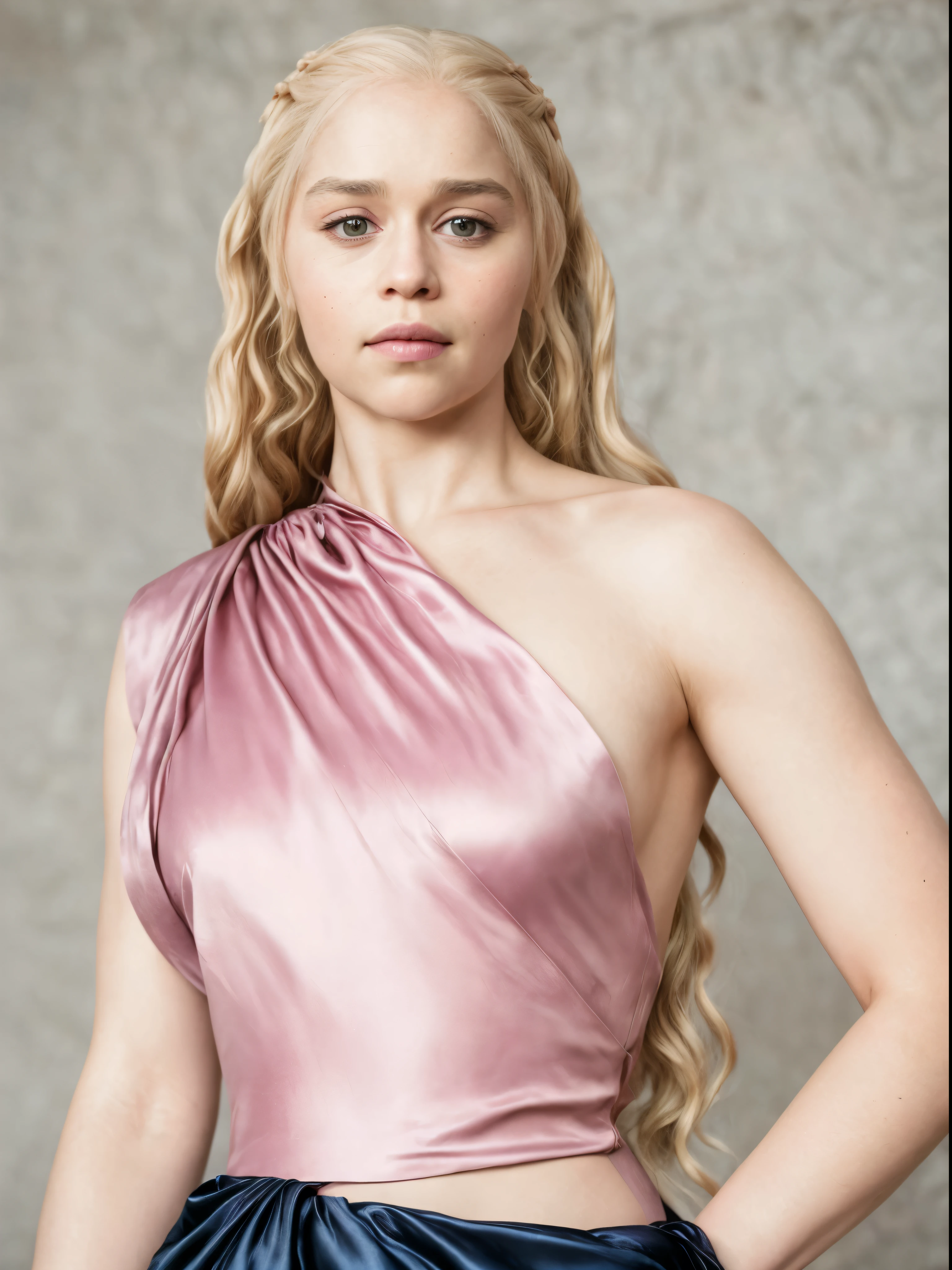 masterpiece, stunning portrait photo of khls woman, sleeveless, erotic costumes, sensual satin dress, game of thrones inspired costumes,