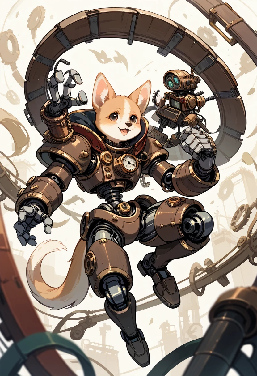 Corgi,steampunk,robot