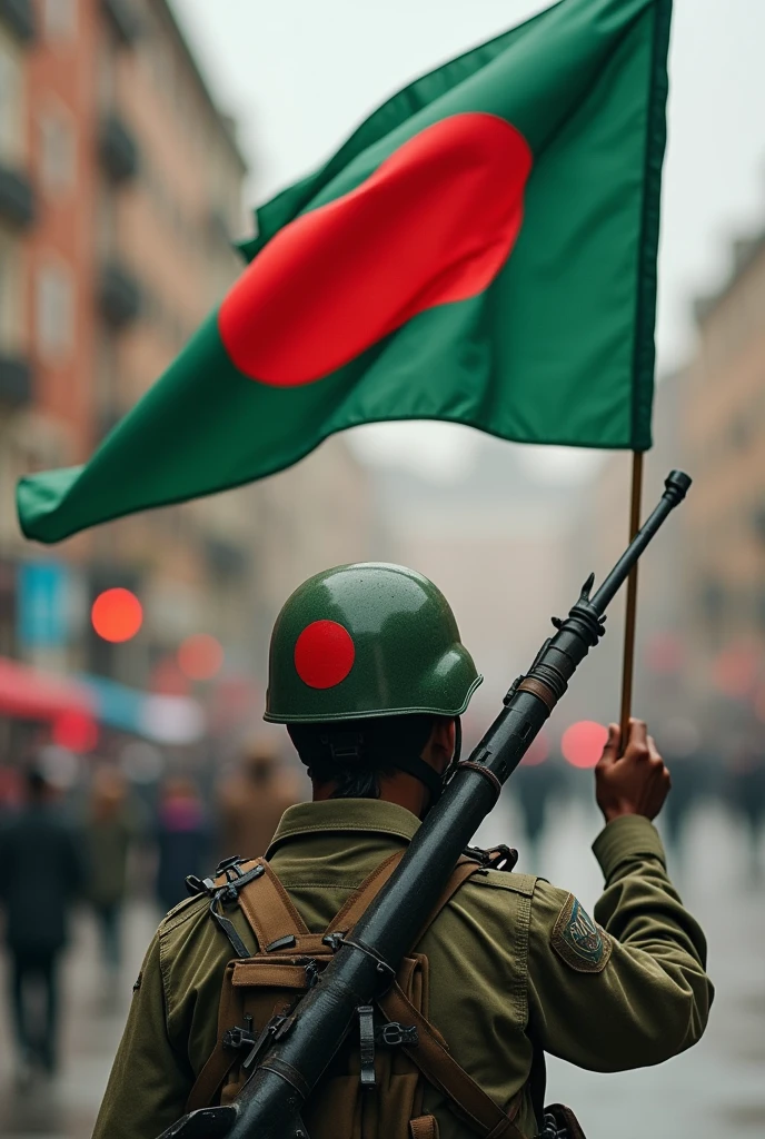 Freedom Fighter with Bangladeshi flag