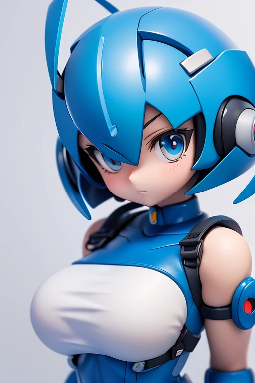 Rockman、Mega Man、Primary school students ,Young girl,Shortcuts、Short Hair、Character portrait、Big Breasts、Large Breasts、front view