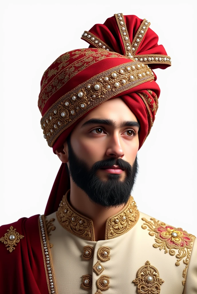 Here’s an AI prompt to generate a "Kula" (traditional wedding turban) for a groom in a Pakistani wedding, with a transparent PNG background:

**Prompt:** 

"Create a detailed digital image of a traditional Pakistani wedding Kula (turban) for a groom. The Kula should be elaborately designed with rich textures and intricate patterns, reflecting cultural elegance. The fabric should be luxurious, perhaps in shades of gold, deep red, or white, adorned with embellishments like pearls, gemstones, or embroidery. The shape should be regal with a slightly curved peak. The background should be transparent PNG only kula 