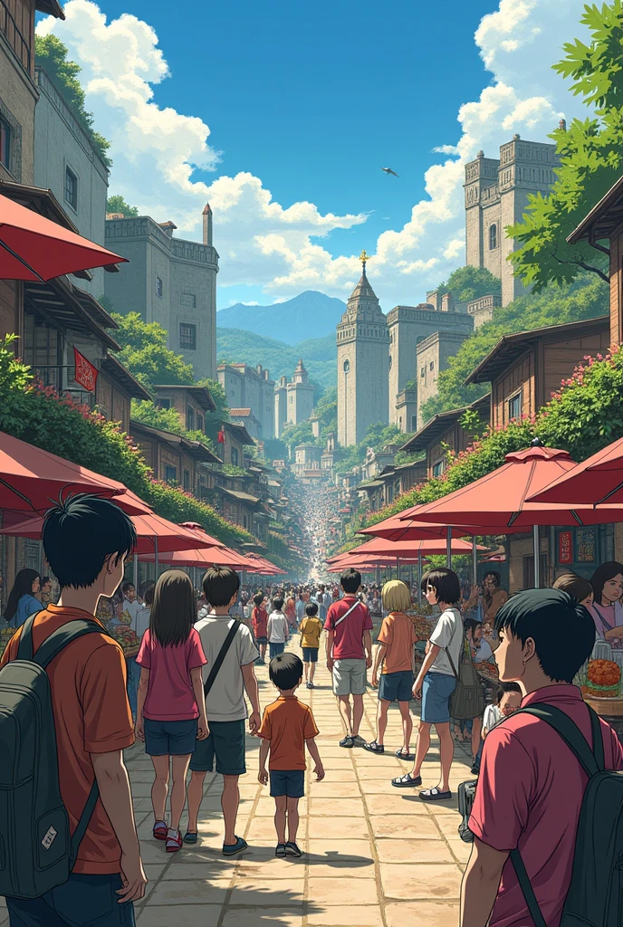 Healthy community drawing, with anime style of attack on titan