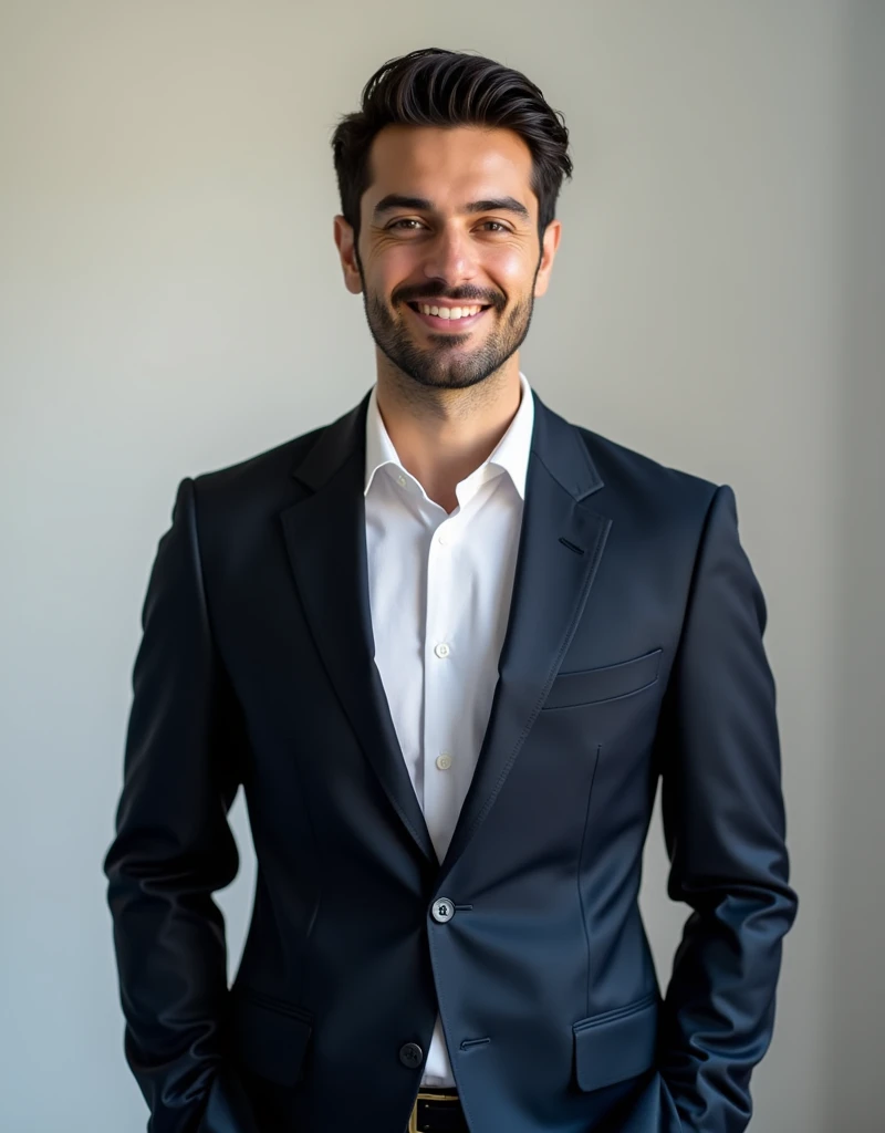 Imagine a perfect man to act as a financial consultant. His name is Thiago Pereira. He is 35-40 years old, 1.85 meters tall, and has a good physical build, reflecting a healthy and active lifestyle. He dresses elegantly and sophisticatedly, combining suits for meetings and high-quality casual clothes for daily interactions. His appearance conveys confidence and professionalism.Thiago is confident, empathetic, and persistent, facing challenges with a positive mindset. He excels in communication, being clear and persuasive in explaining complex financial concepts in a simple and engaging manner.With a solid background in finance, economics, or related fields, and relevant certifications, Thiago has deep knowledge of finance, investments, and business strategies. He is skilled in using digital tools and online platforms, such as social media, blogs, and videos.Professionally, he is proactive, organized, and effective in creating relevant and timely content, maintaining a well-curated online presence. His social media and LinkedIn profiles are up-to-date, and he maintains a personal website with useful resources. He regularly shares financial tips, market analyses, and investment strategies.Thiago is driven by the mission of helping his clients achieve financial stability and growth, promoting financial independence and long-term success. He operates with integrity, upholding high ethical standards and transparency in his financial practices, and believes in financial education as a powerful tool for empowering individuals and businesses.