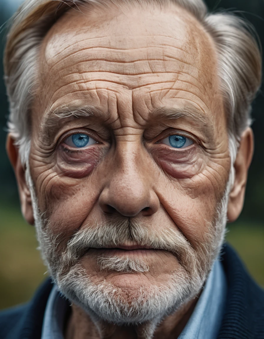 Grandfather. Dark blonde hair. Light skin. Soli. Beautiful blue-grey eyes. German nationality. 70 years old., (best quality,4k,8k,highres,masterpiece:1.2),ultra-detailed,(realistic,photorealistic,photo-realistic:1.37),cinematic composition,beautiful scenery,moody,atmospheric,vibrant colors