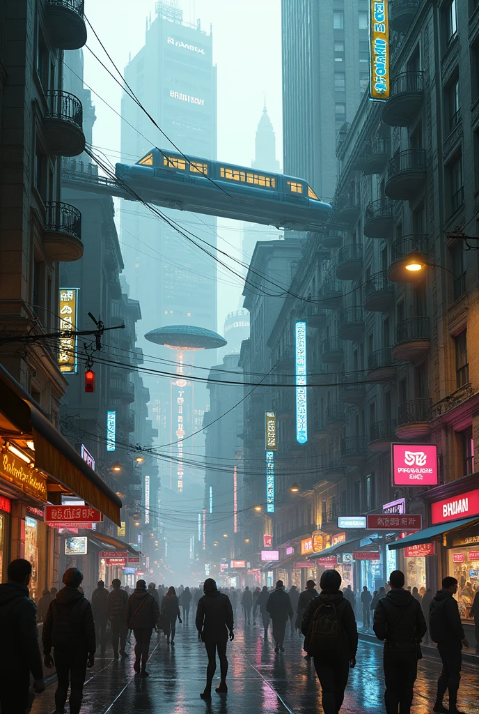 Kyiv in cyberpunk style