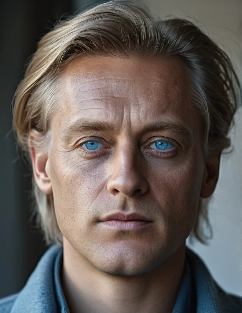 Grandfather. Dark blonde hair. Light skin. Soli. Beautiful blue-grey eyes. German nationality. 30 years old., (best quality,4k,8k,highres,masterpiece:1.2),ultra-detailed,(realistic,photorealistic,photo-realistic:1.37),cinematic composition,beautiful scenery,moody,atmospheric,vibrant colors