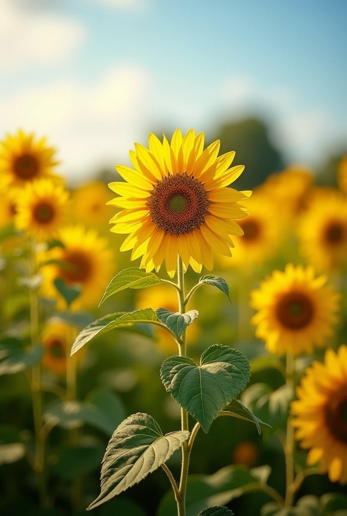 sunflower　Flower Field　hill　summer　null　Real　photograph