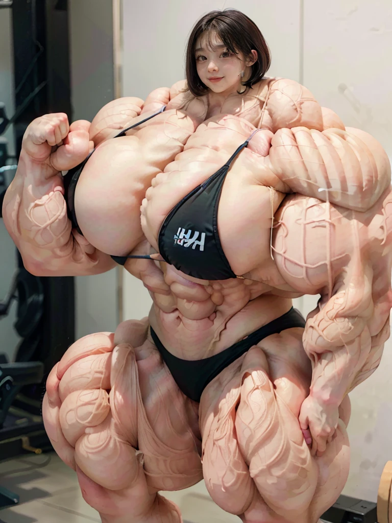 8k、Highest quality、High resolution、Very detailed、(((Bright lighting)))、Full body photo、One girl、Black Hair、(((Short Hair)))、smile、tall、(((black bikini:1.5)))、(((female bodybuilder:1.5)))、(((Big Tituscular)))、(((Hyper huge Muscle:1.5)))、(((Incredibly large muscles:1.5)))、(((Extremely large muscles:1.5)))、huge、(((Huge body:1.5)))、((Long legs))、(((very thick paws)))、(((Expanding Body)))、(((Huge body)))、(((An immeasurably large body:1.5)))、(((Very small face)))、(((Unusually developed super huge breasts:1.5)))、(((Super Heavy Muscle:1.5)))、(((Hyper Heavyweight Muscle:1.5)))、(((Super huge body:1.5)))、(((Unreasonably small face:1.5)))、(((An extraordinary large body:1.5)))、(((Ergonomics)))