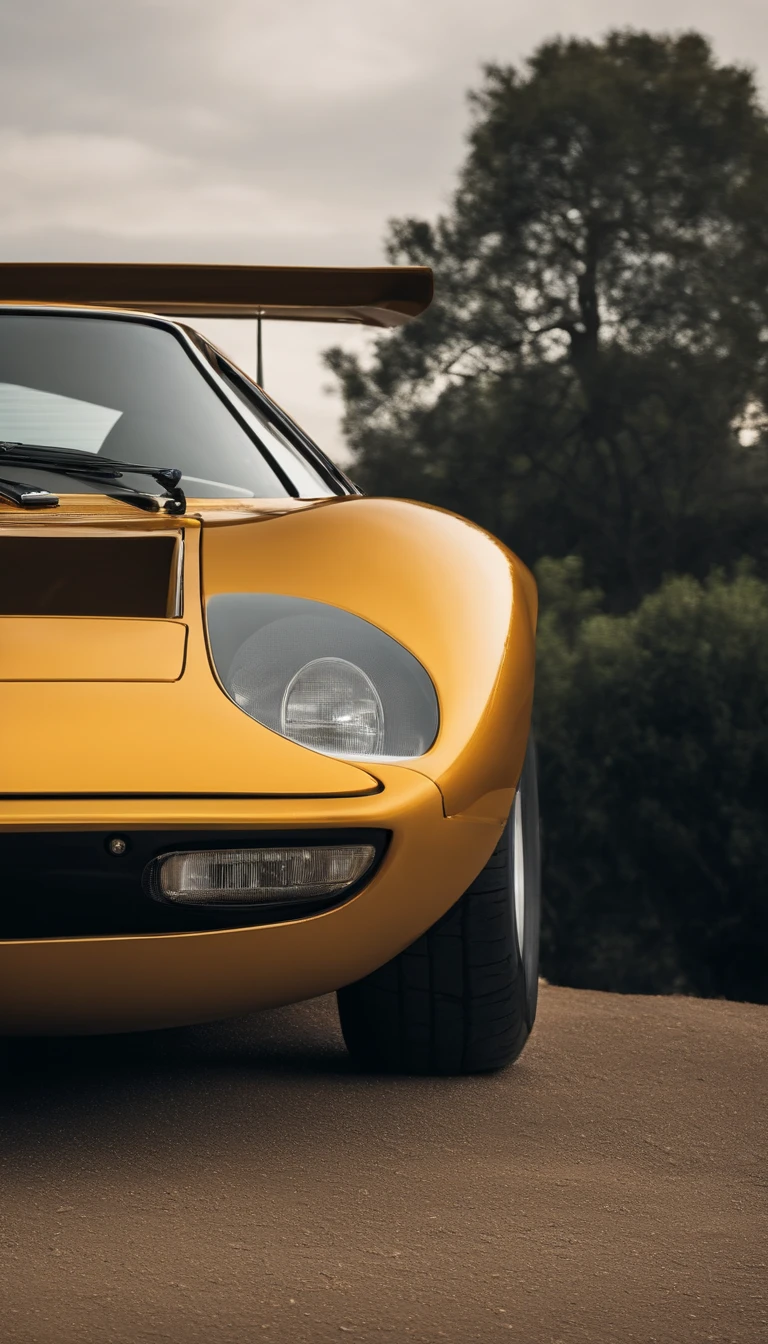 Aquí tienes un prompt detallado para crear una imagen fotográfica de calidad masterpiece del Lamborghini Miura (1966):

**Prompt:**

"An award-winning, masterpiece-quality photograph of a Lamborghini Miura (1966), one of the first supercars with a mid-engine design. The car is displayed in a striking golden yellow color, which enhances the elegant curves and aggressive lines of its innovative design. The image captures the Miura from a low-angle three-quarter front view, highlighting its distinctive 'eyelash' headlights, sleek profile, and iconic side air intakes. The setting is an early morning sunrise on an empty, winding mountain road, with soft, golden light reflecting off the car's polished surface, emphasizing its luxurious finish. The background showcases a stunning landscape of misty mountains, adding depth and grandeur to the scene. The composition is carefully balanced, with the Lamborghini as the focal point, allowing the viewer to appreciate every detail of its classic design. The photograph should evoke a sense of timeless beauty, elegance, and power, capturing the essence of this legendary vehicle in a way that is worthy of multiple awards."

Este prompt está diseñado para resaltar la belleza y la importancia histórica del Lamborghini Miura en una imagen que sea considerada como una obra maestra.