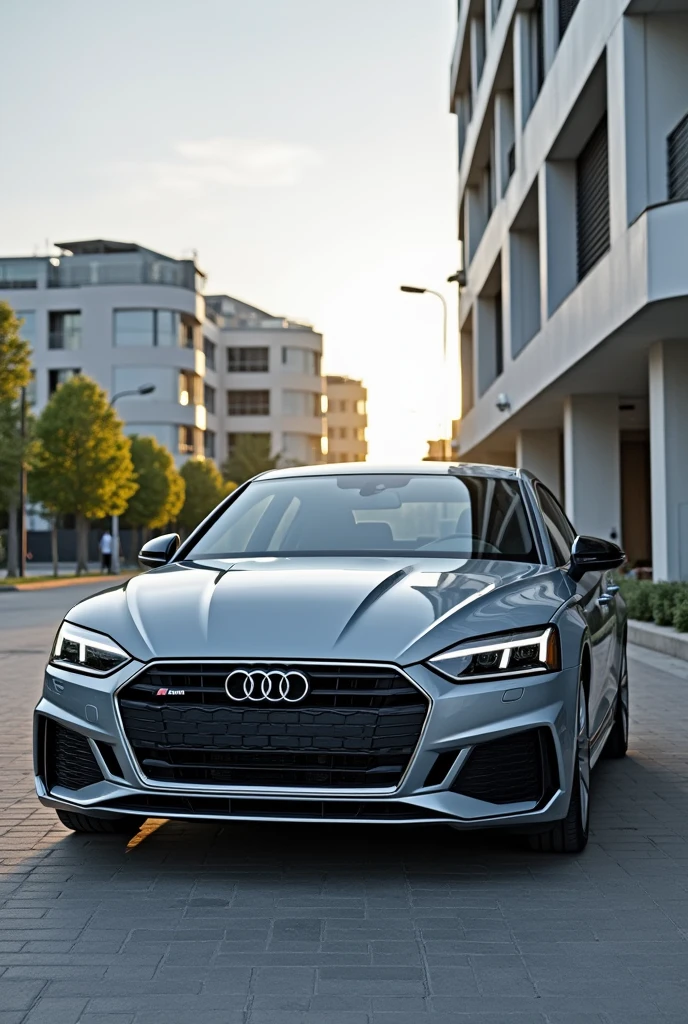 Audi A5，Sky grey，