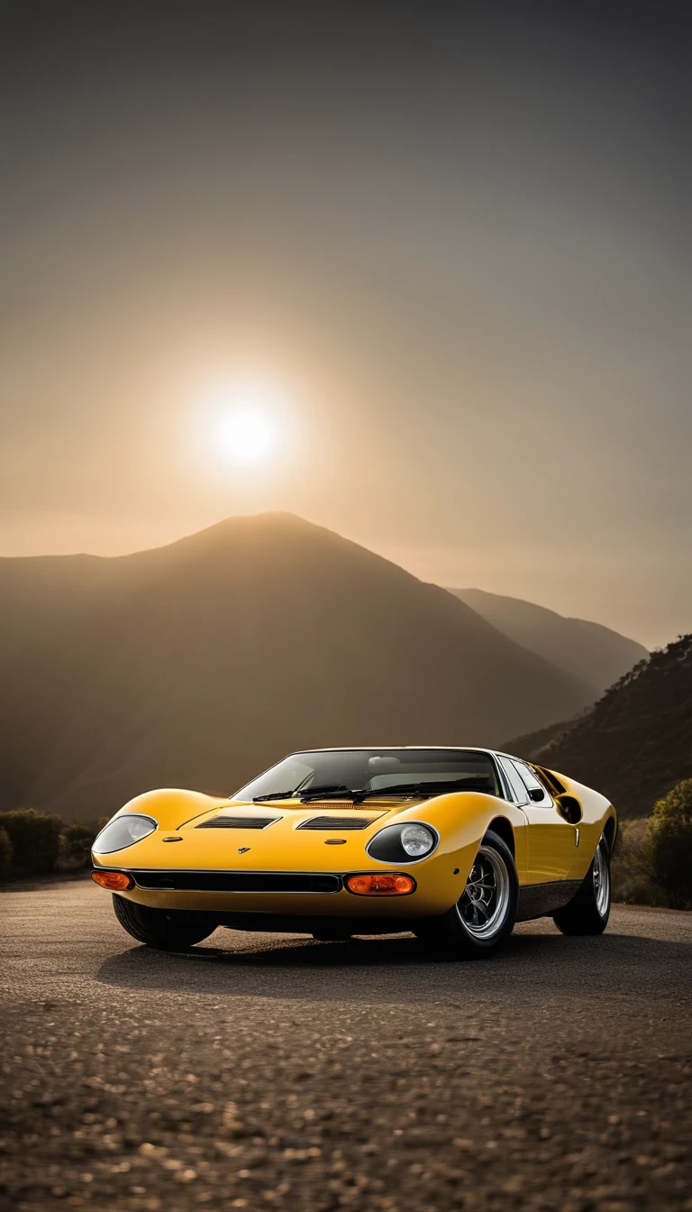 Aquí tienes un prompt detallado para crear una imagen fotográfica de calidad masterpiece del Lamborghini Miura (1966):
**Prompt:**
"An award-winning, masterpiece-quality photograph of a Lamborghini Miura (1966), one of the first supercars with a mid-engine design. The car is displayed in a striking golden yellow color, which enhances the elegant curves and aggressive lines of its innovative design. The image captures the Miura from a low-angle three-quarter front view, highlighting its distinctive 'eyelash' headlights, sleek profile, and iconic side air intakes. The setting is an early morning sunrise on an empty, winding mountain road, with soft, golden light reflecting off the car's polished surface, emphasizing its luxurious finish. The background showcases a stunning landscape of misty mountains, adding depth and grandeur to the scene. The composition is carefully balanced, with the Lamborghini as the focal point, allowing the viewer to appreciate every detail of its classic design. The photograph should evoke a sense of timeless beauty, elegance, and power, capturing the essence of this legendary vehicle in a way that is worthy of multiple awards."
Este prompt está diseñado para resaltar la belleza y la importancia histórica del Lamborghini Miura en una imagen que sea considerada como una obra maestra.