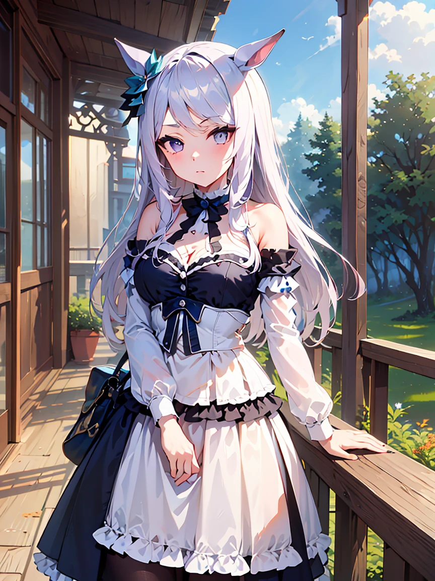 ((masterpiece), (最high quality)) One girl, Mejiro McQueen, Mejiro McQueen\(umamusume\), Silver Hair, Long Hair, Horse&#39;s ears, Ma Niang, Cleavage,  clavicle,  Beautiful woman, Perfect body, Perfect breasts,realism, masterpiece, Textured skin, Super Detail, Attention to detail, high quality, 最high quality, 1080P, masterpiece, 最high quality, Super detailed,Man and woman having sex、naked、beautiful girl、Woman on top、Woman panting、R18、Female genitalia are wet、Inserting a male organ into a female organ、During sex、One man, one woman, one woman,The woman spreads her legs and straddles the man