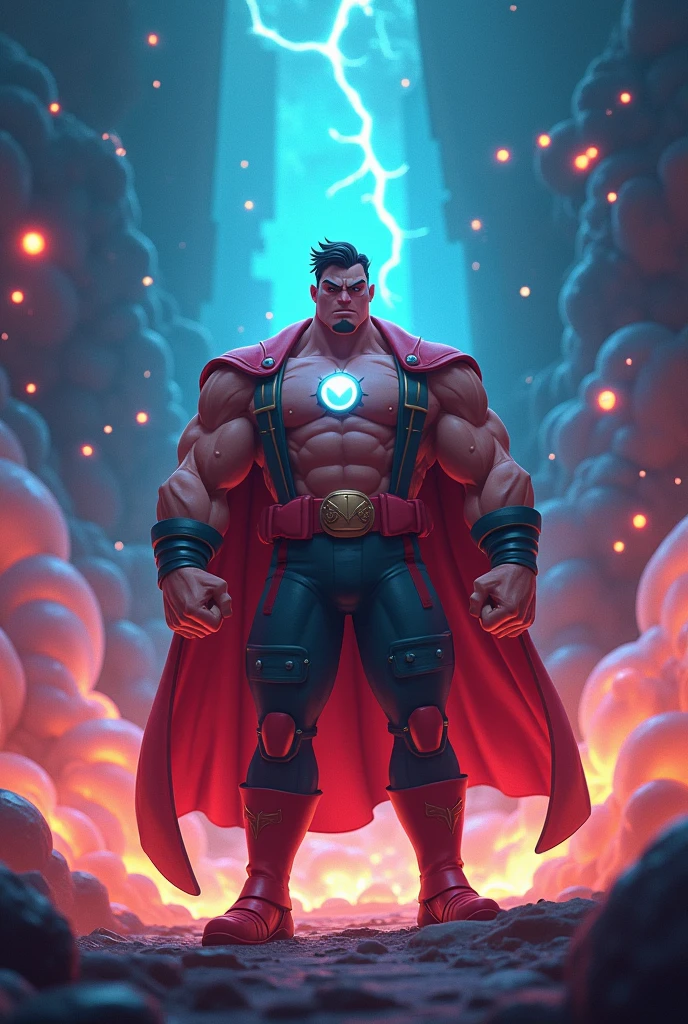 In cinematic 3d cartoon style" revealing the secret of his immortality. The overall atmosphere should convey the tension and gravity of the moment when good is about to triumph over evil."