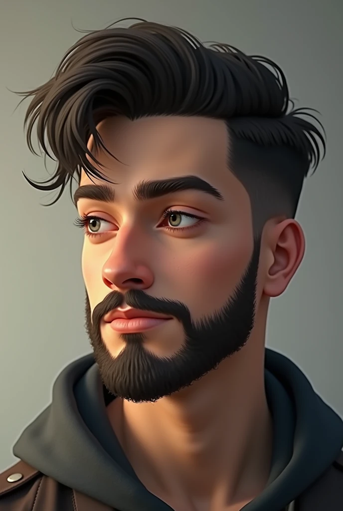 boy with beard but with low beard in upper lips