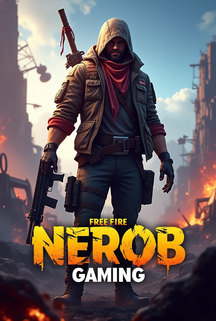 Free Fire  logon ছবির ফ্রী ফায় নামের জায়গায় নাম হবে  name NEROB GAMING 

