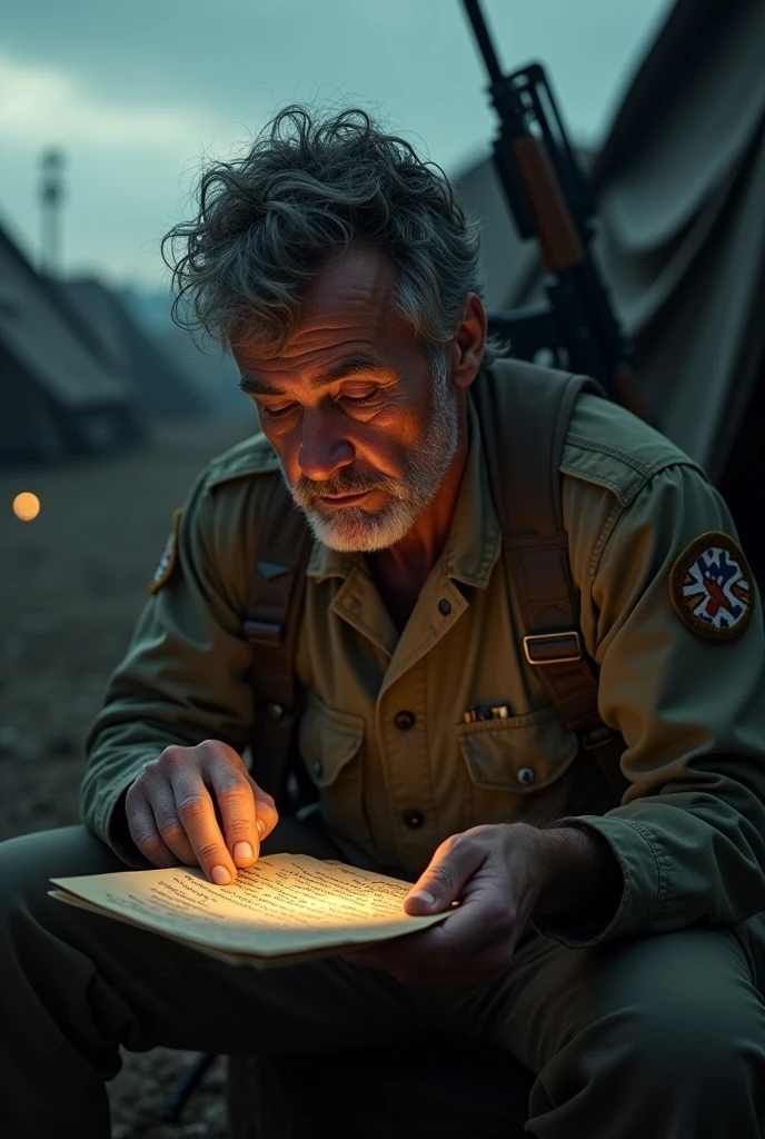 A soldier receives a letter. Close-up on the letter's contents, a message from home.]