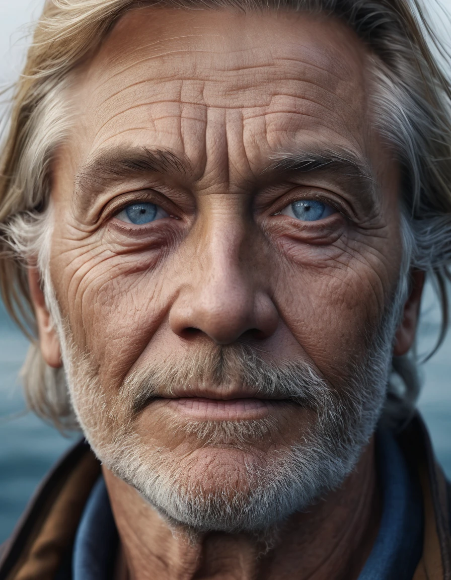 Man. Dark brown-blonde hair. Light skin. Dark Blue-grey eyes. Pole nationality. 70 years old., (best quality,4k,8k,highres,masterpiece:1.2),ultra-detailed,(realistic,photorealistic,photo-realistic:1.37),cinematic composition,beautiful scenery,moody,atmospheric,vibrant colors