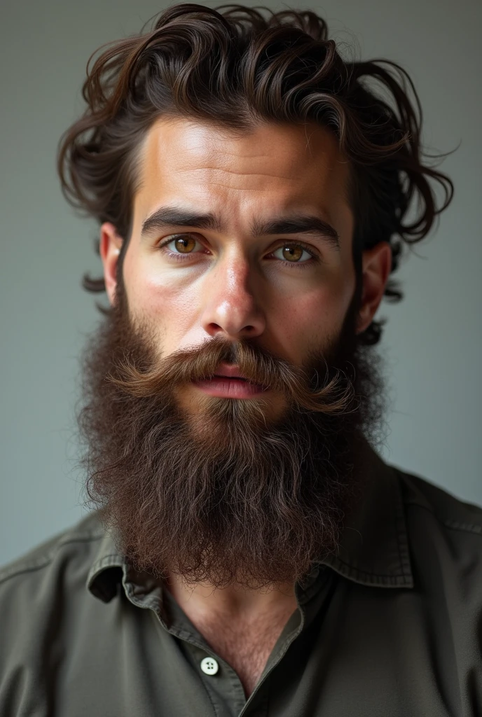 boy with beard brown eyes