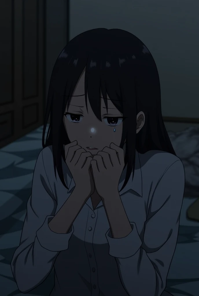 A girl realising never to love anyone again