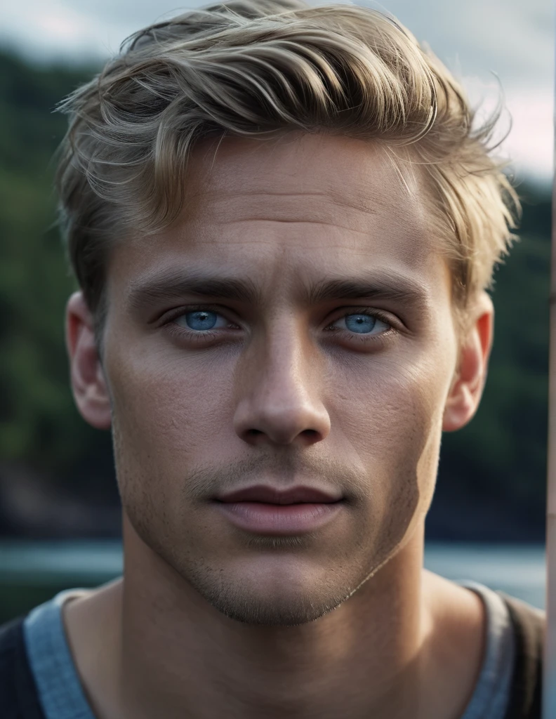 Man. Dark brown-blonde hair. Light skin. Dark Blue-grey eyes. Pole nationality. 30 years old., (best quality,4k,8k,highres,masterpiece:1.2),ultra-detailed,(realistic,photorealistic,photo-realistic:1.37),cinematic composition,beautiful scenery,moody,atmospheric,vibrant colors