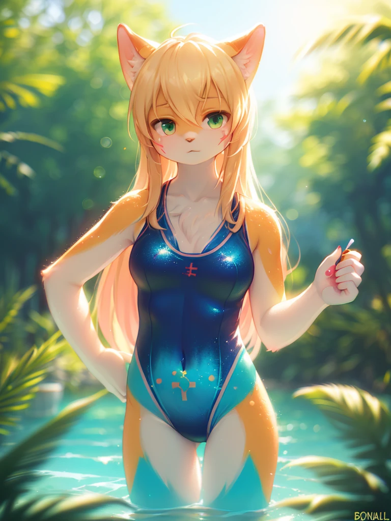 (Sumilux f1.4 50mm , low Latitude old color negative film , cross process , (bokeh), flare, chromatic aberration , soft focus, (Shallow focus) , soft glow , Maximum aperture, high Key , Transparent depiction , Tyndall)  , flat chest girl , (body paint) , (Paint in the shape of a swimsuit:1.2) , (Rough painting:1.2)