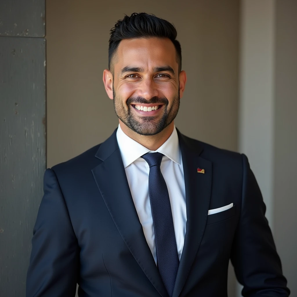 Imagine a perfect man to act as a financial consultant. His name is Thiago Pereira. He is 35-40 years old, 1.85 meters tall, and has a good physical build, reflecting a healthy and active lifestyle. He dresses elegantly and sophisticatedly, combining suits for meetings and high-quality casual clothes for daily interactions. His appearance conveys confidence and professionalism.Thiago is confident, empathetic, and persistent, facing challenges with a positive mindset. He excels in communication, being clear and persuasive in explaining complex financial concepts in a simple and engaging manner.With a solid background in finance, economics, or related fields, and relevant certifications, Thiago has deep knowledge of finance, investments, and business strategies. He is skilled in using digital tools and online platforms, such as social media, blogs, and videos.Professionally, he is proactive, organized, and effective in creating relevant and timely content, maintaining a well-curated online presence. His social media and LinkedIn profiles are up-to-date, and he maintains a personal website with useful resources. He regularly shares financial tips, market analyses, and investment strategies.Thiago is driven by the mission of helping his clients achieve financial stability and growth, promoting financial independence and long-term success. He operates with integrity, upholding high ethical standards and transparency in his financial practices, and believes in financial education as a powerful tool for empowering individuals and businesses, 4k FullHD.