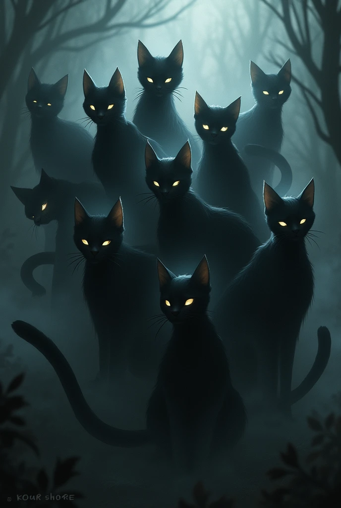 nine shadow cats