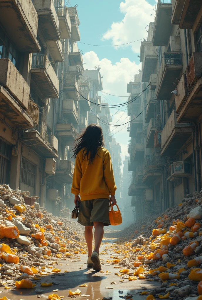 As Zaaba navigates the city’s deteriorating landscape, she faces peculiar challenges. The people’s unconventional habits have left the city in a state of disarray. Streets are littered with discarded food peels, and many structures are overburdened by the excess weight of its inhabitants. The once-innovative technology now lies in ruin, altered by the eccentric lifestyle of its people.