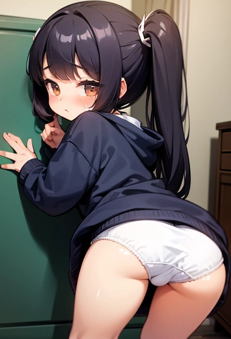 fluffly... loli, just wearing a big sweatshirt and panties 