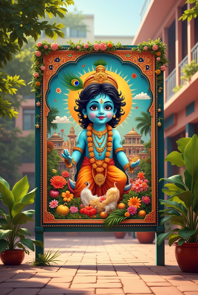 School notice board on janmashtami 
