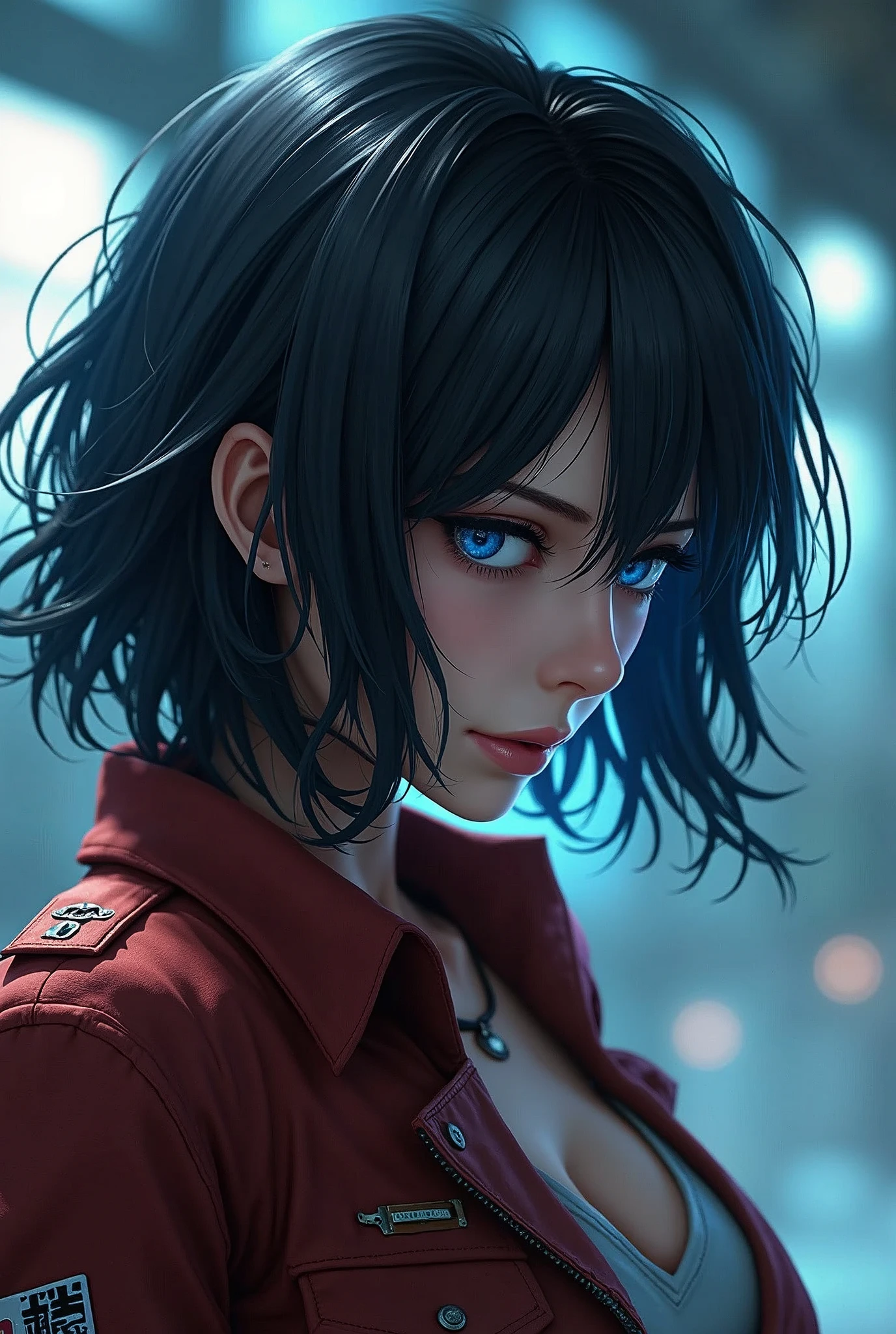 ((Mikasa Ackerman from Attack on Titan)), hyper detailed portrait, realistic,photorealistic,photo-realistic:1.37, [Optimus Prime from Transformers], giant robot, Bayverse, cinematic lighting, dramatic pose, intense expression, muscular, intricate details, metallic surfaces, glowing blue energy, epic sci-fi, highly detailed, 8k, masterpiece