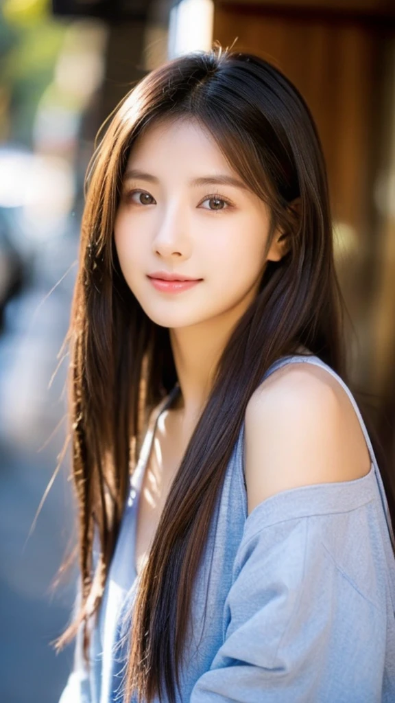 Highest quality、Japanese women、世界一beautifulな美人、beautiful、cute、Brown long hair hairstyle、Small face、肌がbeautiful、Large breasts、Reality Stick、It's raining heavily、Sexy pose、Blank look、Black T-shirt and skirt、It's raining and it's wet