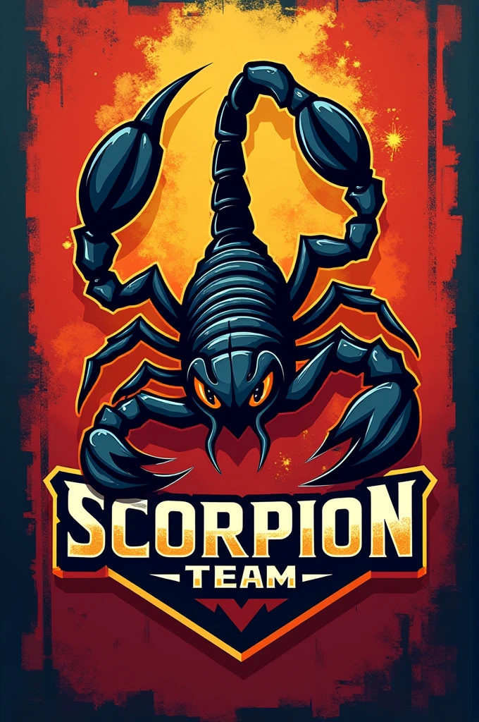 Sports Flag with a dangerous scorpion in the center and an inscription below "Gigik_Scorpion_team"