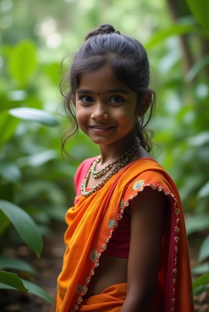 SRI LANKA GIRL WITH SAREE IN JUNGLE