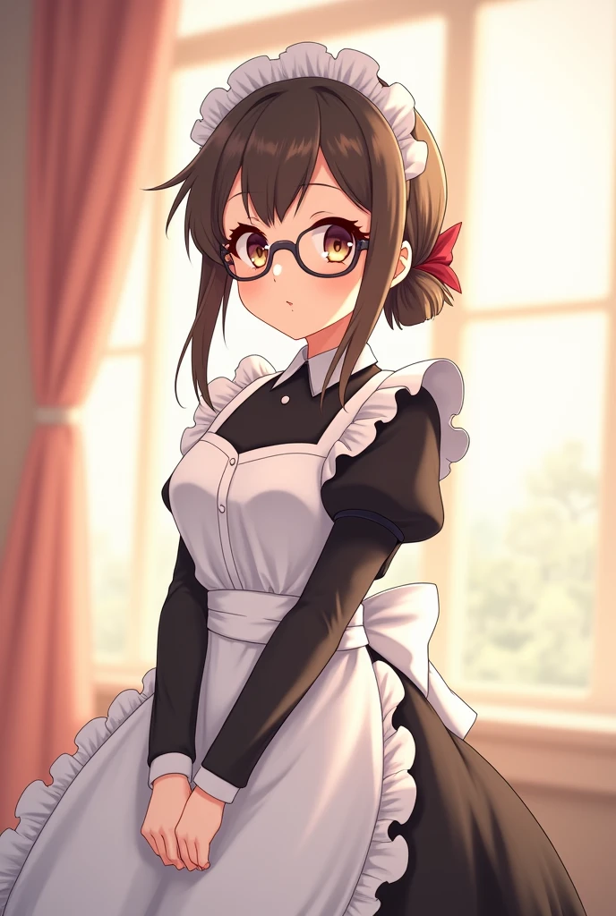 maid,anime,with glasses
