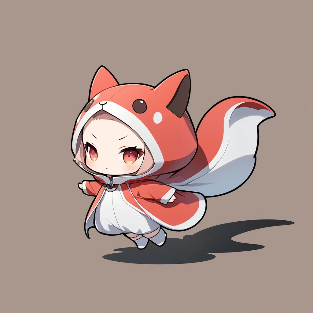ultra-small deformation, Chibi Cute, 1girl, solo, full body, Flying in a flying squirrel costume