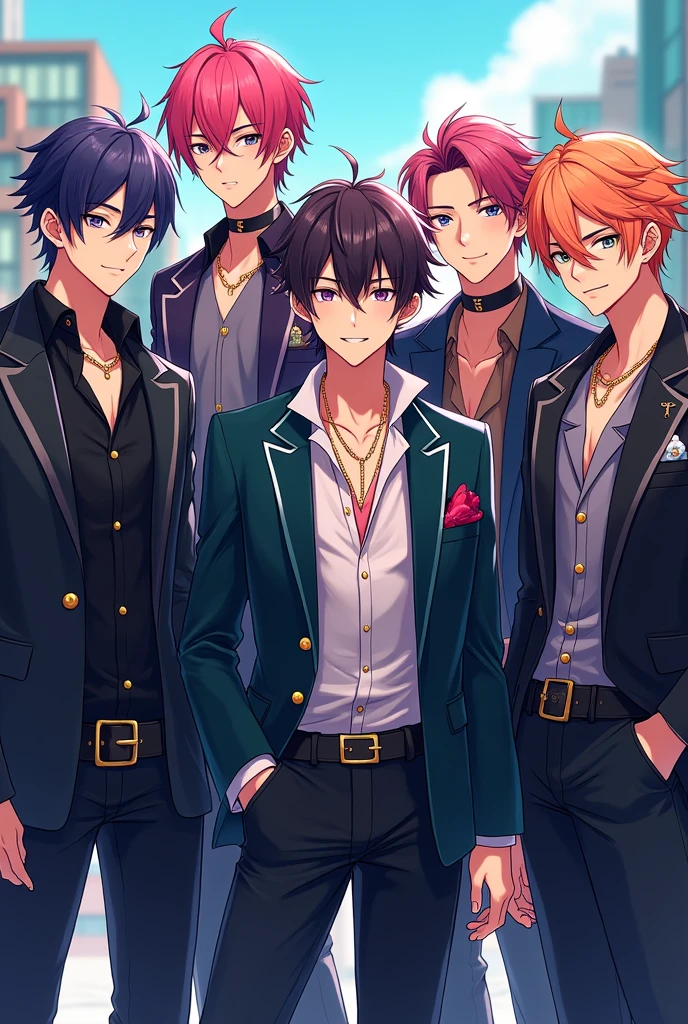 5friends cool male anime character cool dress
