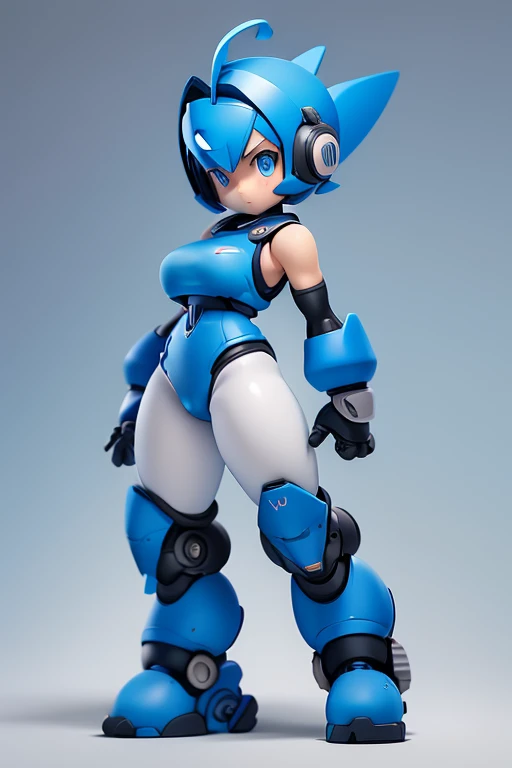 Rockman、Mega Man、Primary school students ,Young girl,Shortcuts、Short Hair、Character portrait、Big Breasts、Large Breasts、front view
