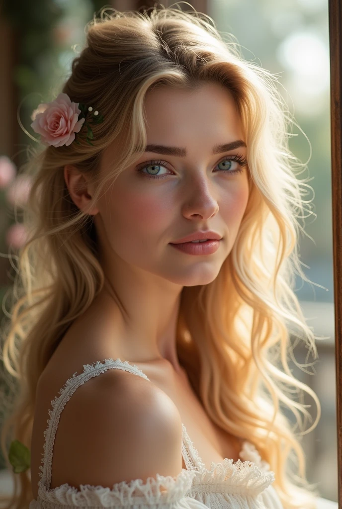 beautiful girl,French,Curly Hair,Blonde Hair