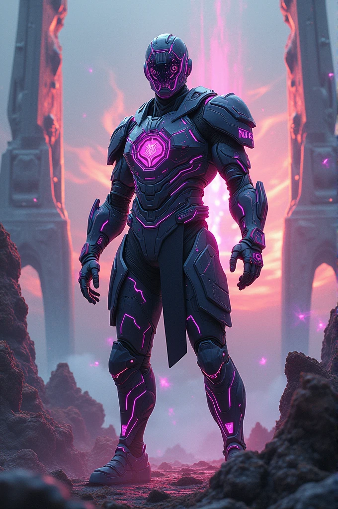 Psychedelic warrior, high tech suit