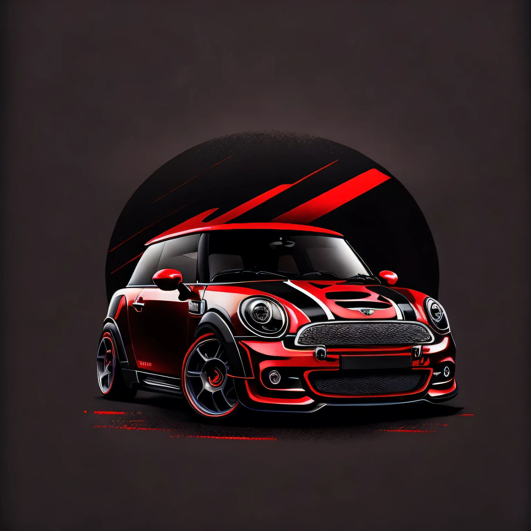 Artwork for t-shirt graphic design a modern graphic design Mini Cooper S JCW R53 black and red