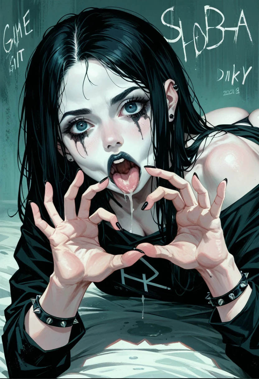 beautiful emo girl, little thong, sexy pose on all fours, blowjob joi, showing the perfect ass, blowjob gesture, realistic style, highly detailed, hyper realistic, 8k, insanely detailed, intricate details, photorealistic, chiaroscuro lighting, dramatic shadows, cinematic composition, sexy atmosphere