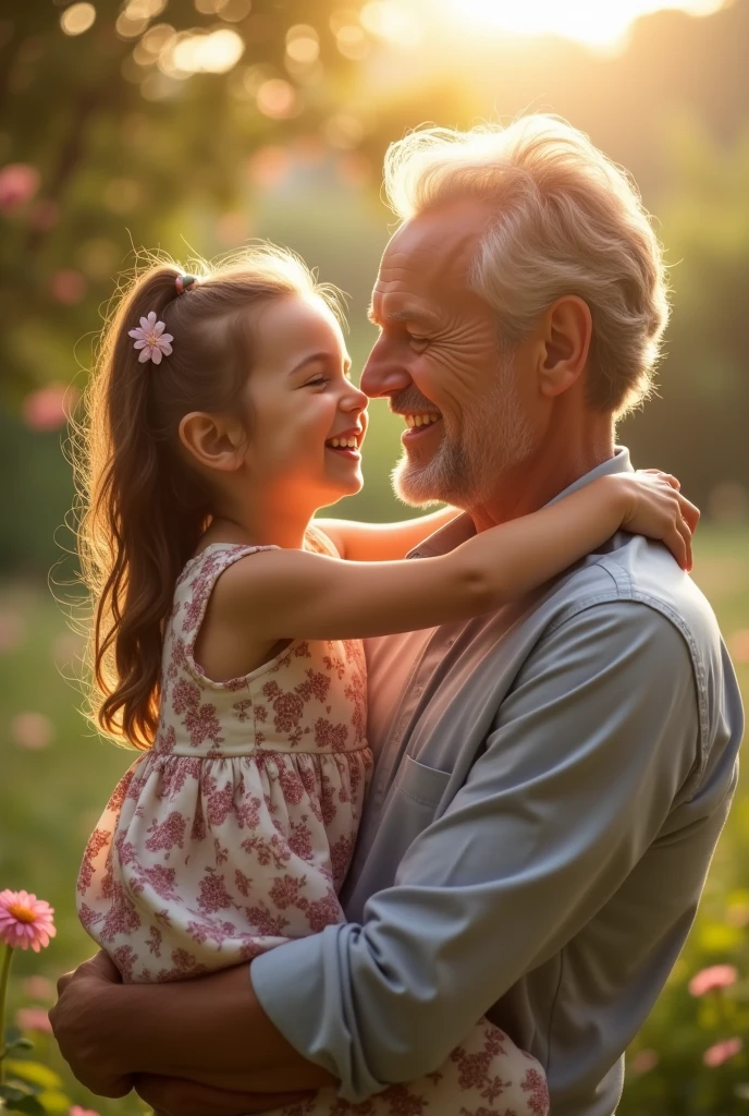 create the most beautiful father's day photo, father and daughter