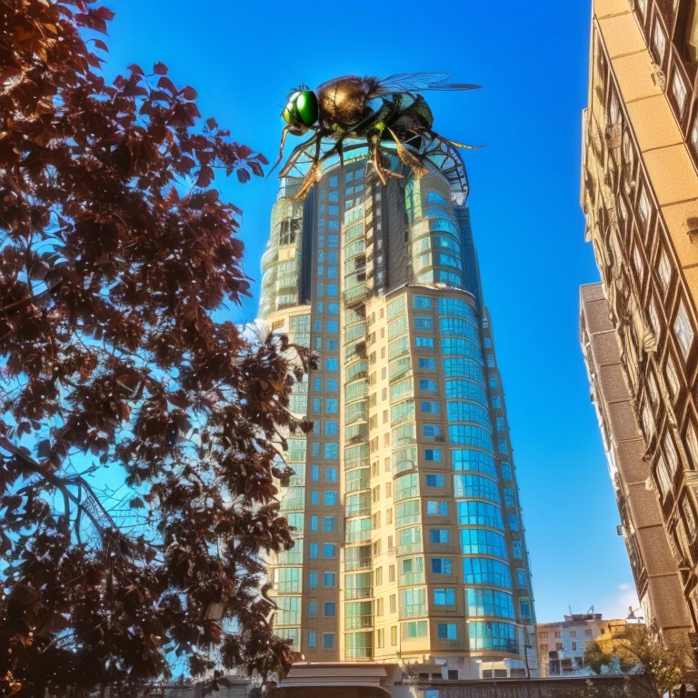 huge fly on a building