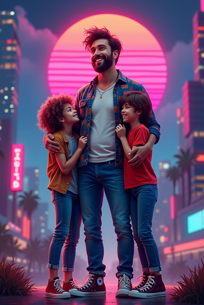 80s style father&#39;s day poster 